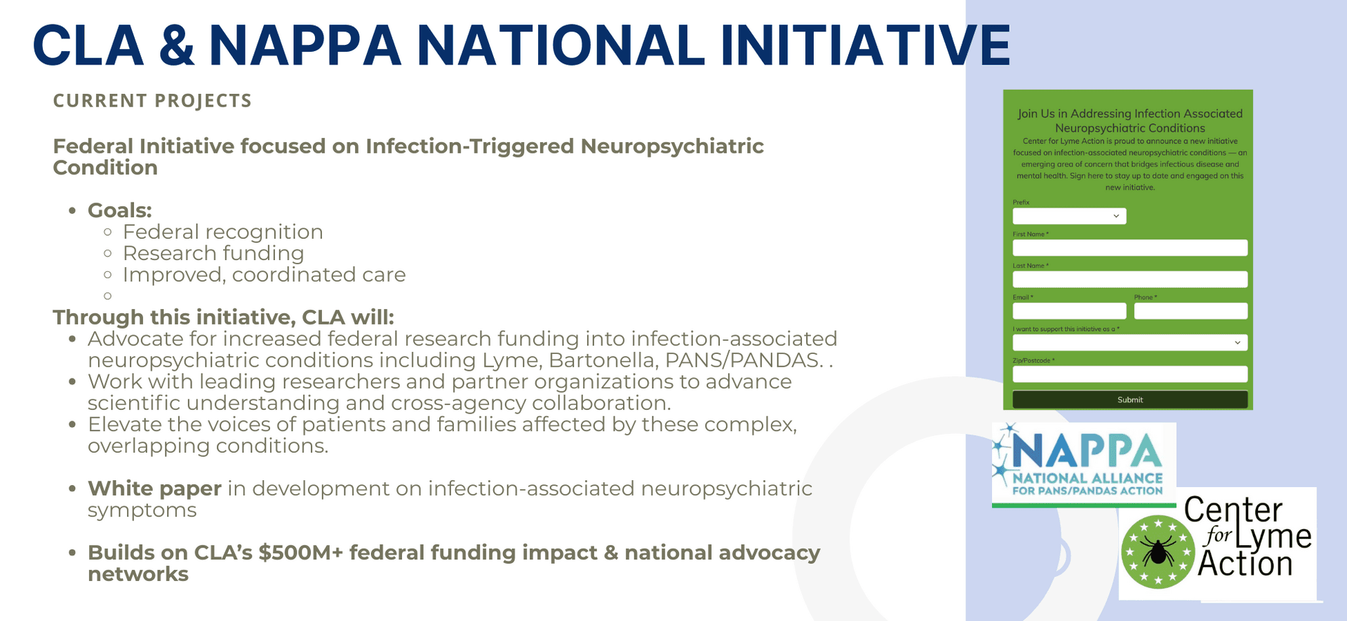 CLA & NAPPA NATIONAL INITIATIVE