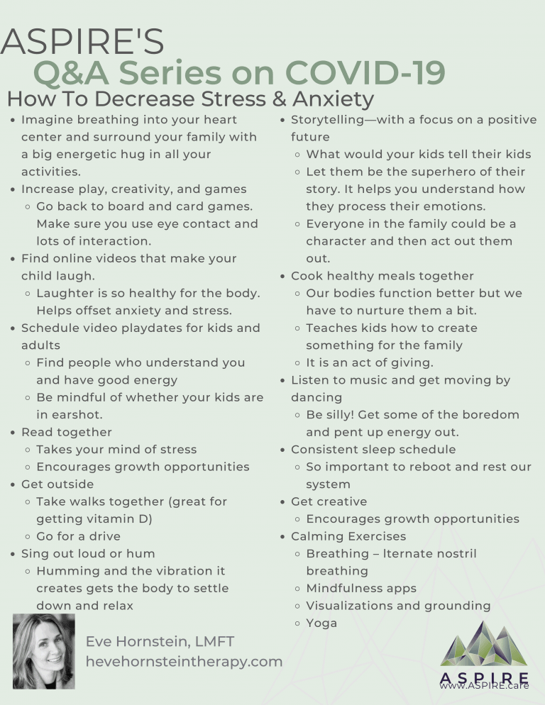 COVID-19 How To Decrease Stress & Anxiety During Physical Distancing ...