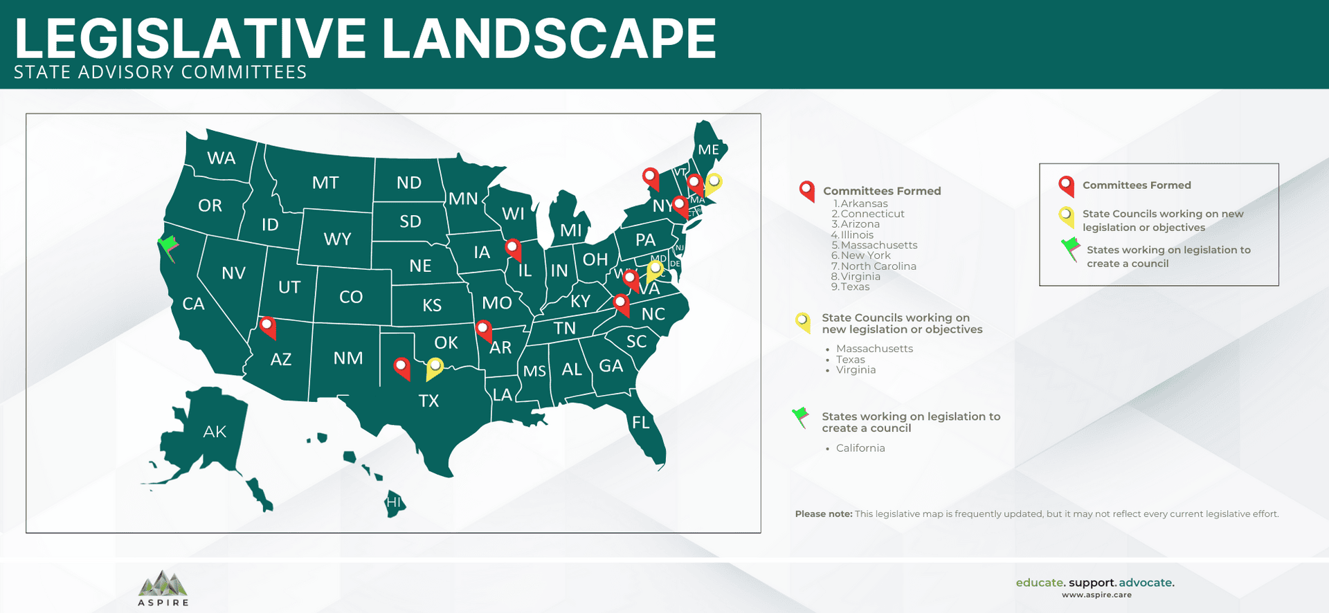 map Legislative Landscape - State advisory committees aspire pans pandas