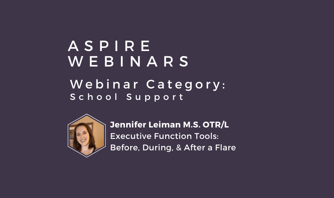 Webinar – Jennifer Leiman, MS, OTR/L – Executive Function Tools: Before, During, & After a Flare