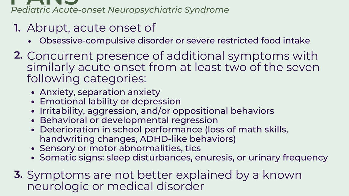 Handout  – PANS PANDAS Diagnostic Criteria