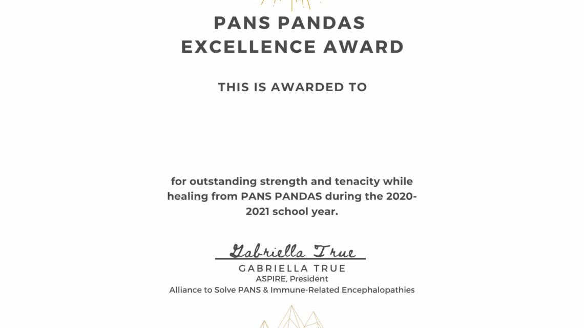 PANS PANDAS Student Excellence Award