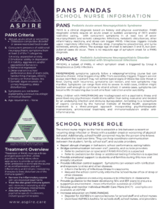 PANS in the School Setting -School Nurse Handout