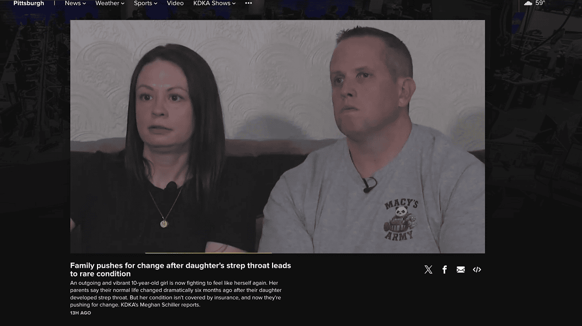 Family pushes for change after daughter’s strep throat leads to rare condition