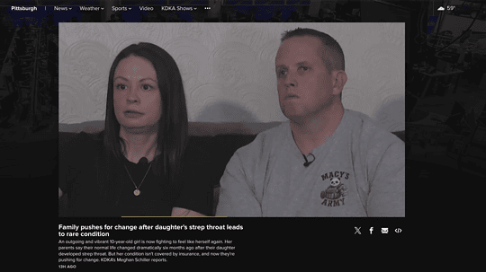 Family pushes for change after daughter’s strep throat leads to rare condition