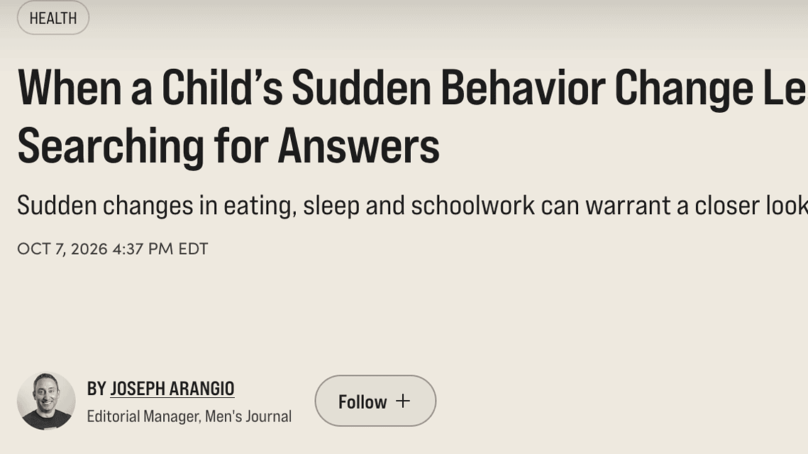 When a Child’s Sudden Behavior Change Leaves Parents Searching for Answers