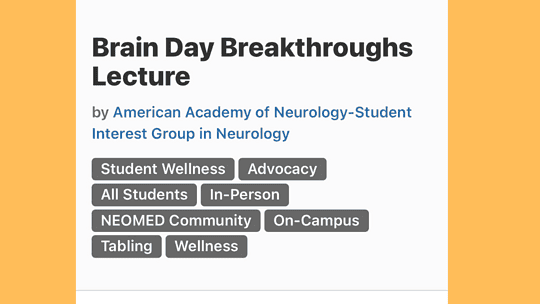 NEOMED Brain Day Event – Visit the ASPIRE Vendor Table
