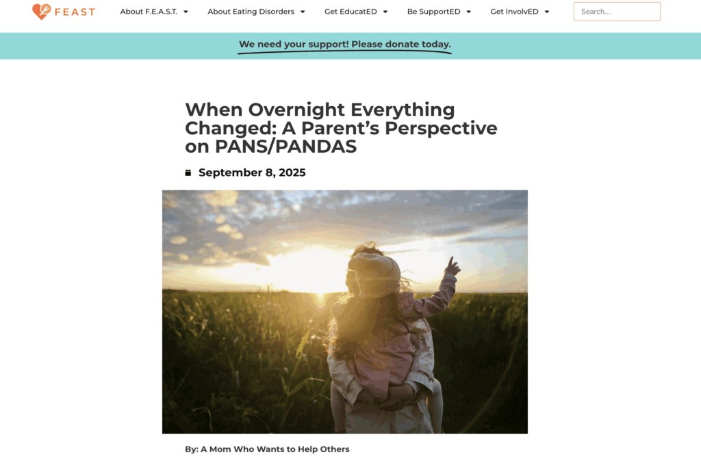 When Overnight Everything Changed: A Parent’s Perspective on PANS/PANDAS