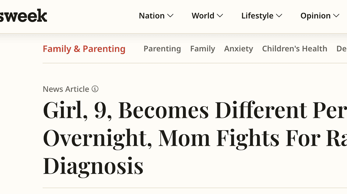 Girl, 9, Becomes Different Person Overnight, Mom Fights For Rare Diagnosis